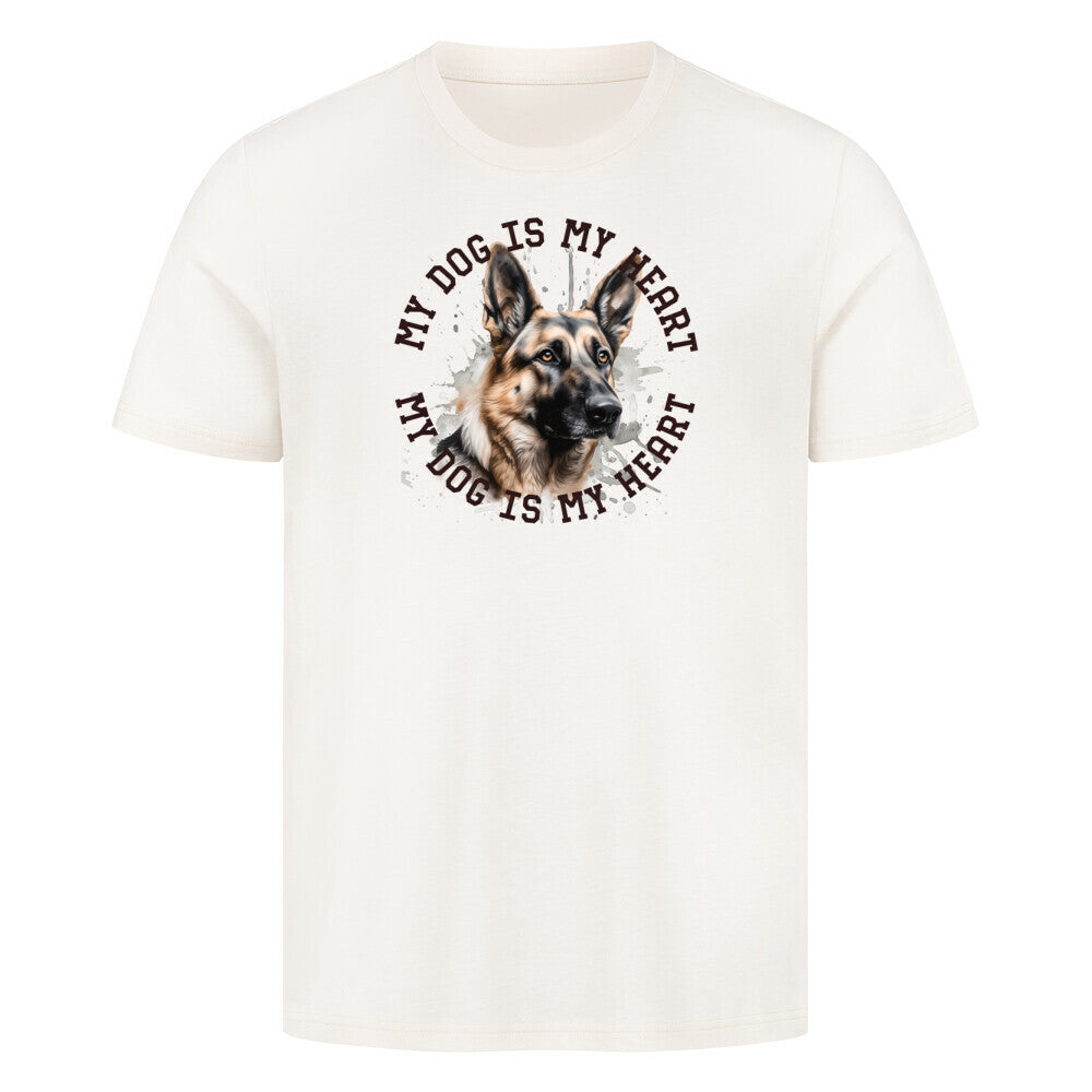 Premium T-Shirt "Deutscher Schäferhund HEART" Natural Raw – hunde-shirt.de