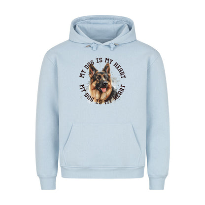 Premium Hoodie "Deutscher Schäferhund HEART 2" Babyblau – hunde-shirt.de