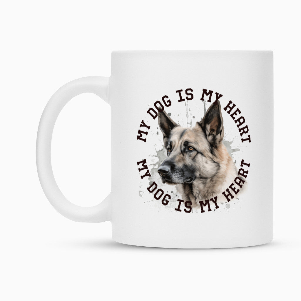 Tasse "Deutscher Schäferhund hell HEART" – hunde-shirt.de