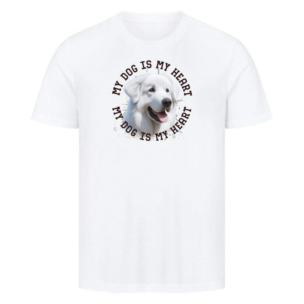Premium T-Shirt "Kuvasz HEART" Weiß – hunde-shirt.de
