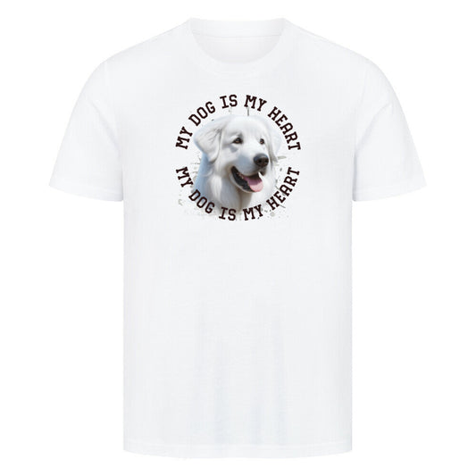 Premium T-Shirt "Kuvasz HEART" Weiß – hunde-shirt.de