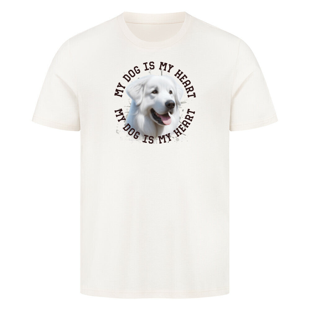 Premium T-Shirt "Kuvasz HEART" Natural Raw – hunde-shirt.de