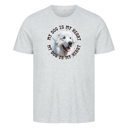 Premium T-Shirt "Kuvasz HEART" Heather Grey – hunde-shirt.de