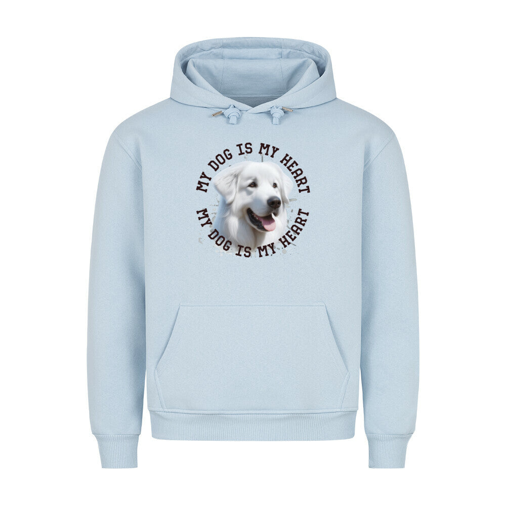 Premium Hoodie "Kuvasz HEART" Babyblau – hunde-shirt.de