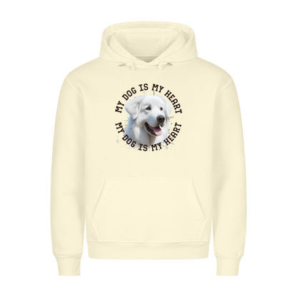 Premium Hoodie "Kuvasz HEART" Beige – hunde-shirt.de