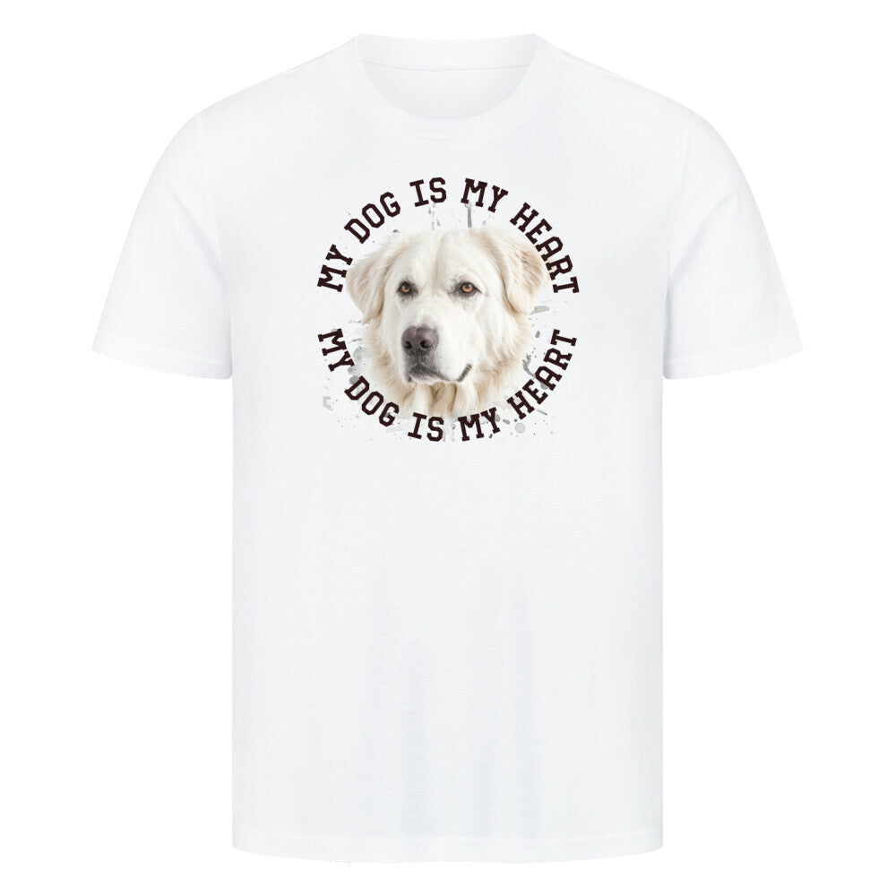 Premium T-Shirt "Kuvasz HEART 2" Weiß – hunde-shirt.de