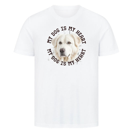 Premium T-Shirt "Kuvasz HEART 2" Weiß – hunde-shirt.de