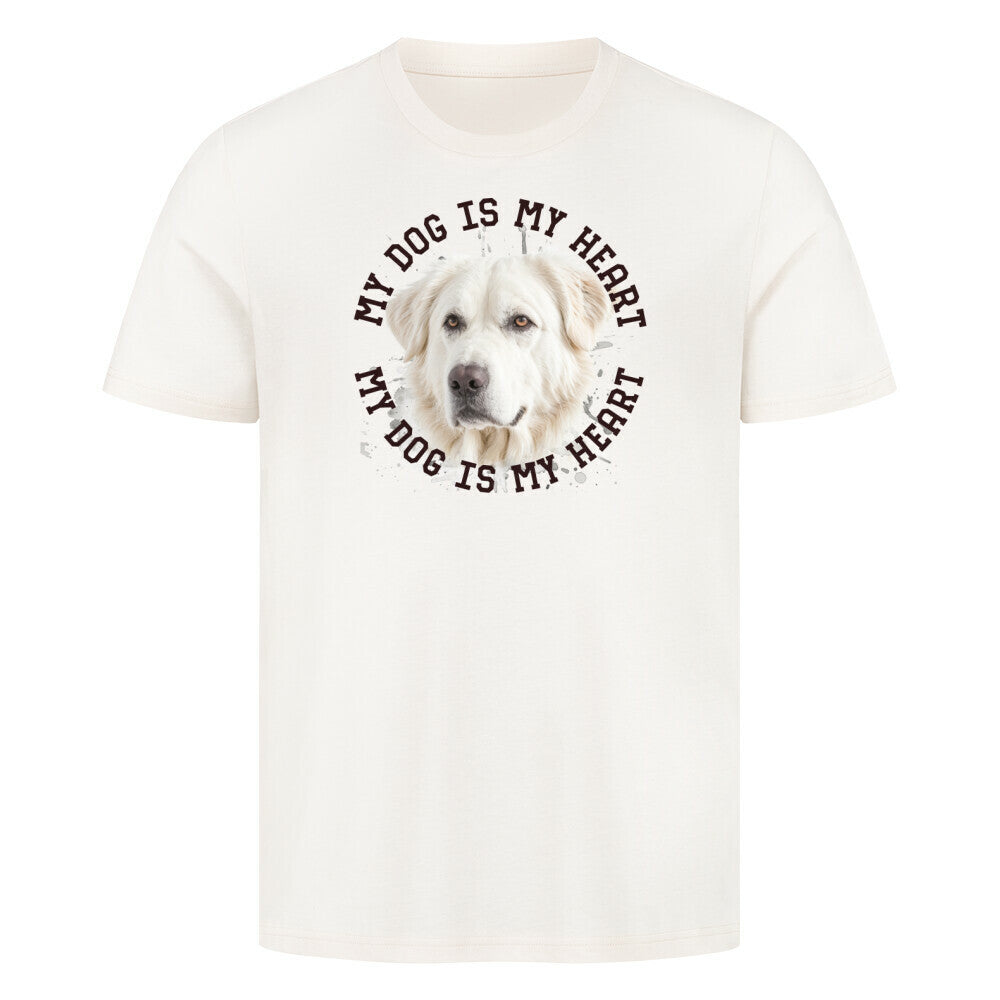 Premium T-Shirt "Kuvasz HEART 2" Natural Raw – hunde-shirt.de