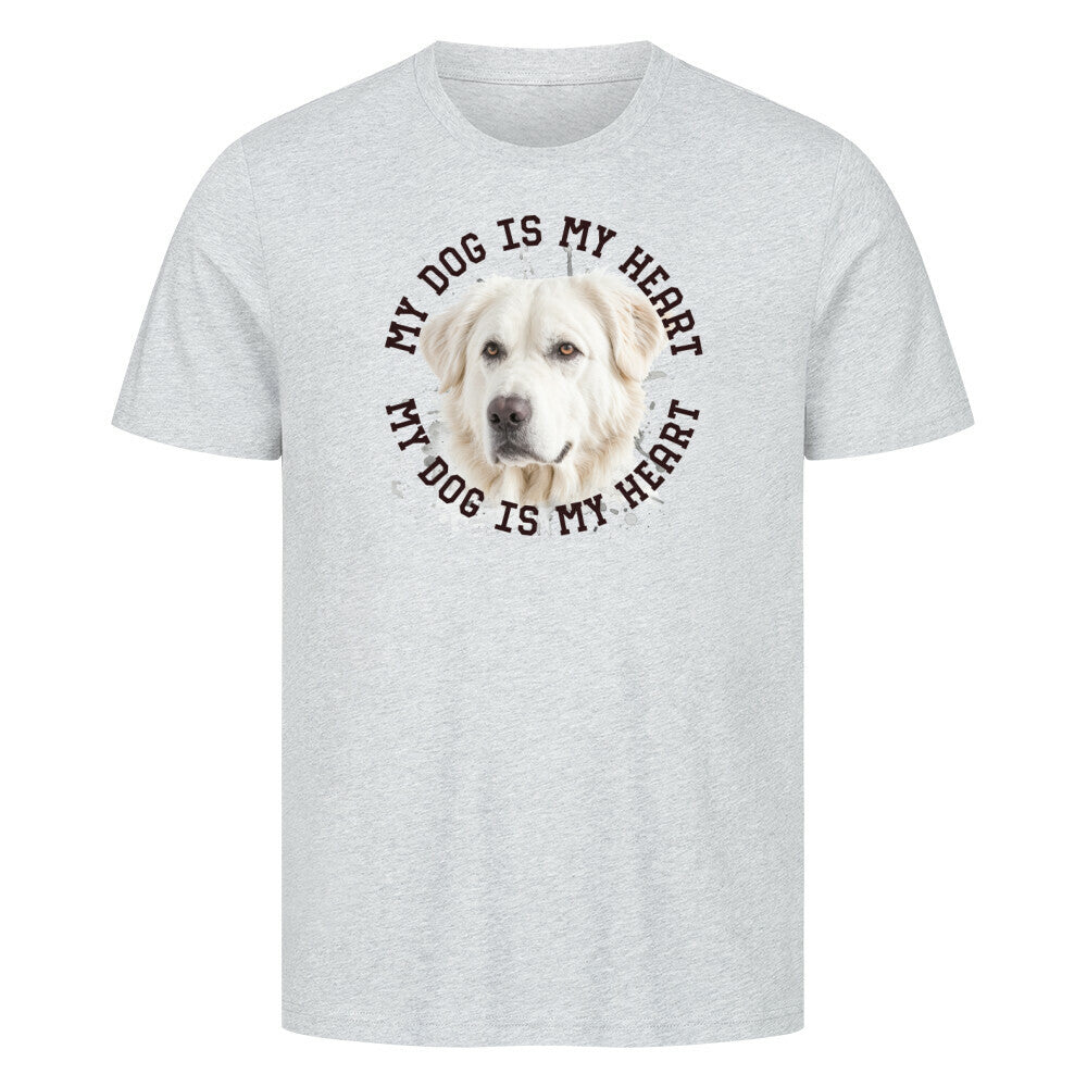 Premium T-Shirt "Kuvasz HEART 2" Heather Grey – hunde-shirt.de