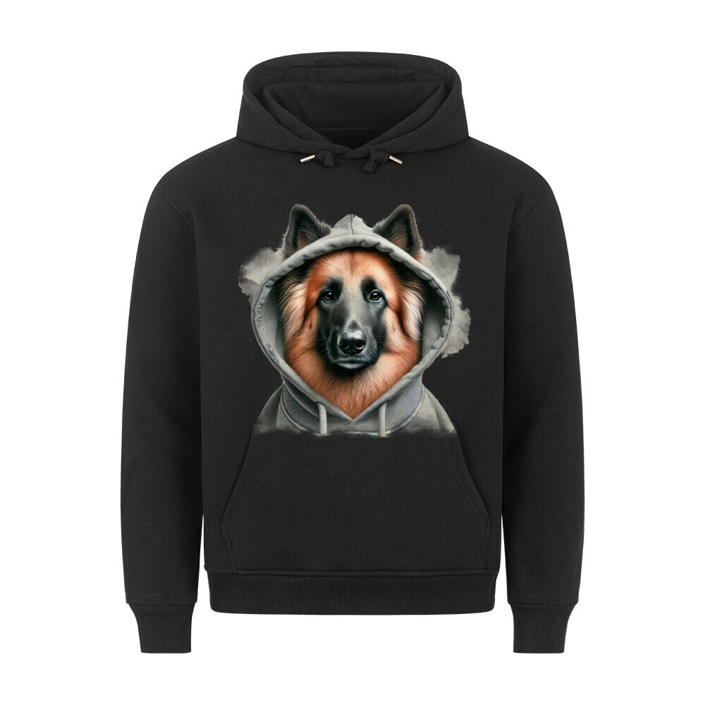 Premium Hoodie "Belgischer Schäferhund Tervueren Hooded" Schwarz – hunde-shirt.de