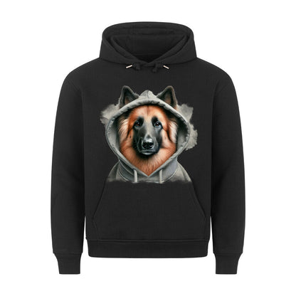 Premium Hoodie "Belgischer Schäferhund Tervueren Hooded" Schwarz – hunde-shirt.de