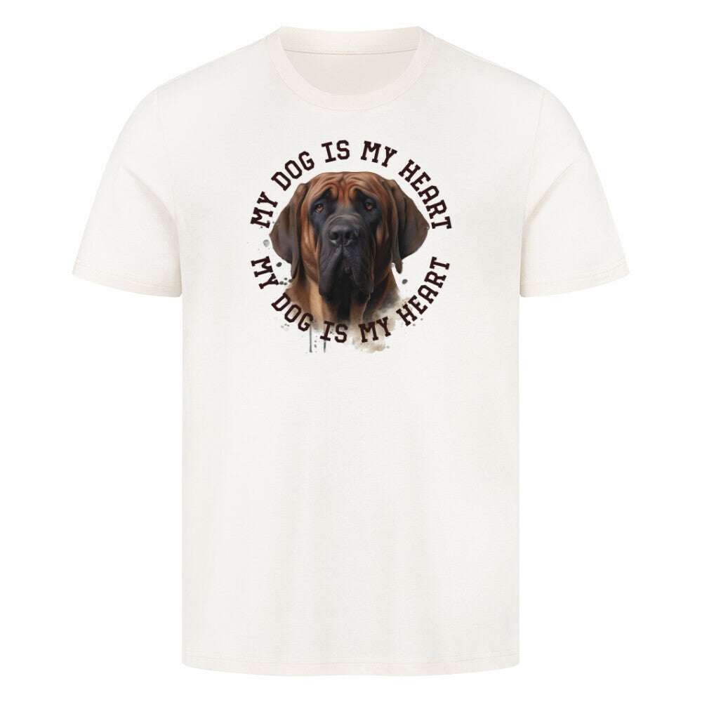 Premium T-Shirt "Fila Brasileiro HEART" Natural Raw – hunde-shirt.de