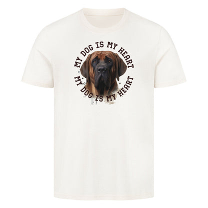 Premium T-Shirt "Fila Brasileiro HEART" Natural Raw – hunde-shirt.de