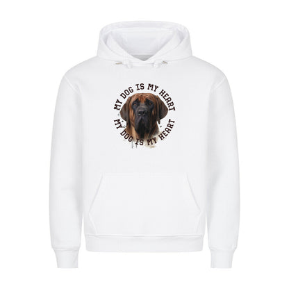 Premium Hoodie "Fila Brasileiro HEART" Weiß – hunde-shirt.de