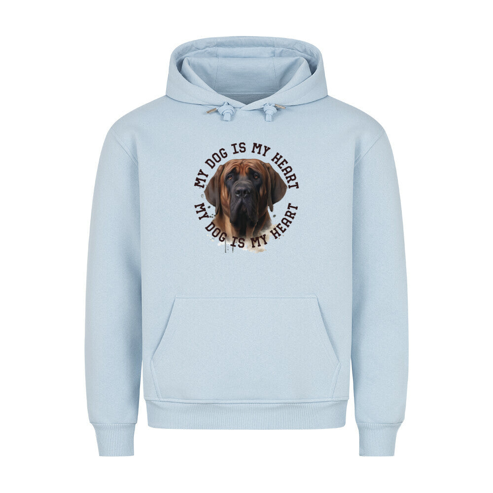 Premium Hoodie "Fila Brasileiro HEART" Babyblau – hunde-shirt.de