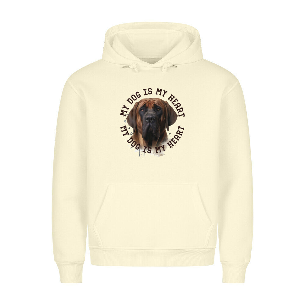 Premium Hoodie "Fila Brasileiro HEART" Beige – hunde-shirt.de