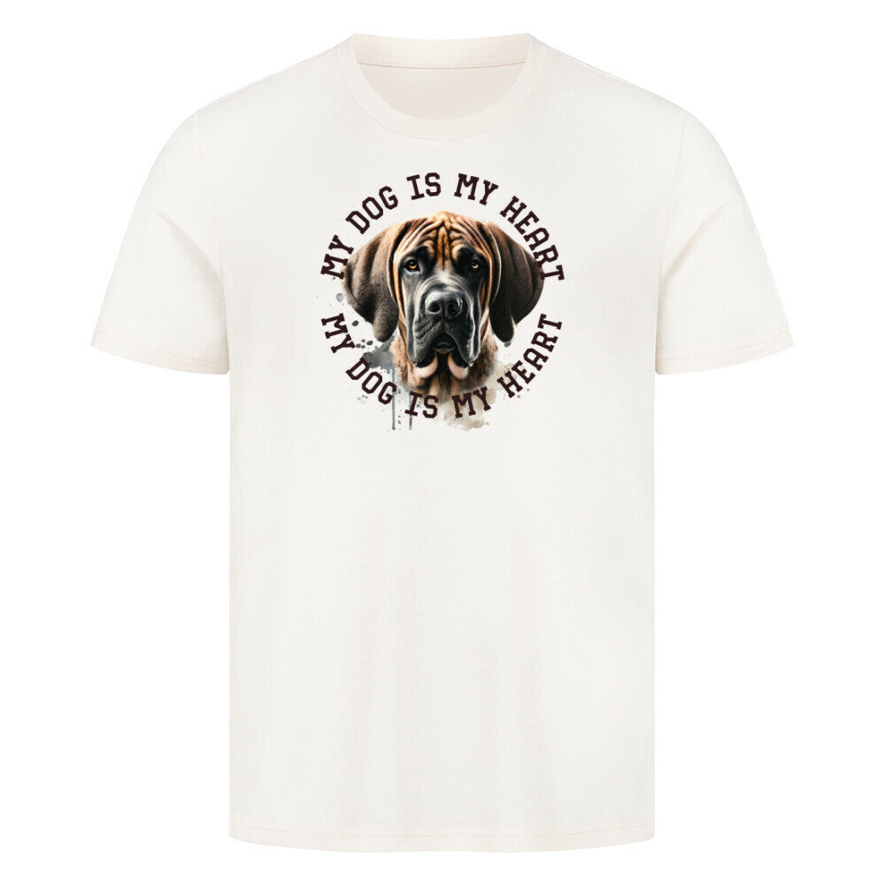 Premium T-Shirt "Fila Brasileiro HEART 2" Natural Raw – hunde-shirt.de