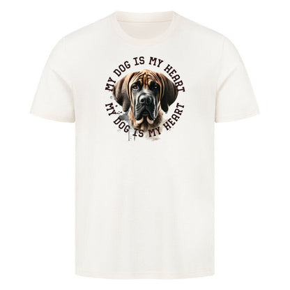 Premium T-Shirt "Fila Brasileiro HEART 2" Natural Raw – hunde-shirt.de