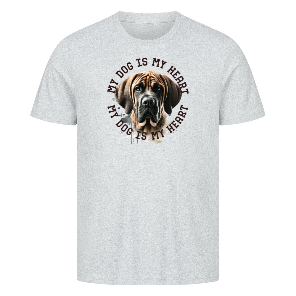 Premium T-Shirt "Fila Brasileiro HEART 2" Heather Grey – hunde-shirt.de
