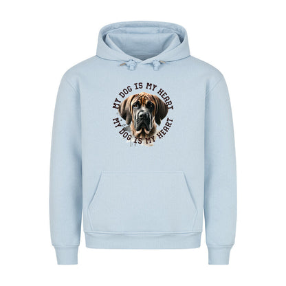 Premium Hoodie "Fila Brasileiro HEART 2" Babyblau – hunde-shirt.de