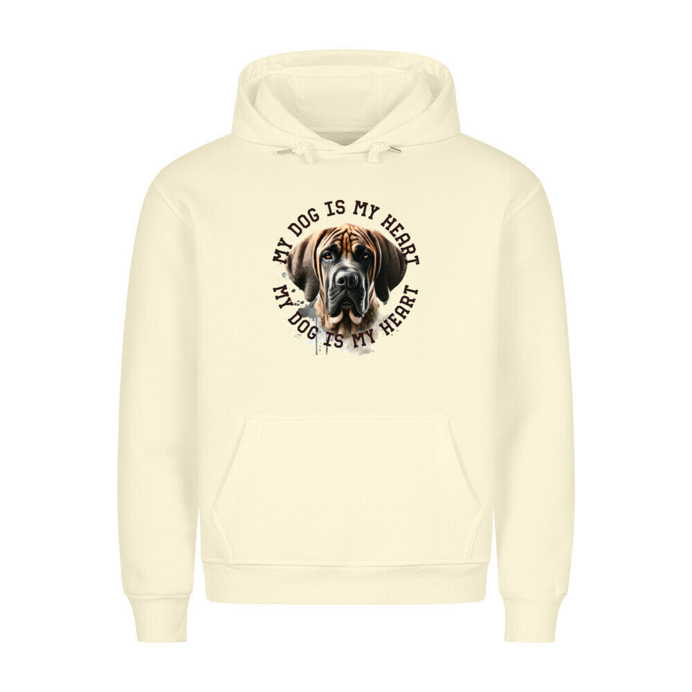 Premium Hoodie "Fila Brasileiro HEART 2" Beige – hunde-shirt.de