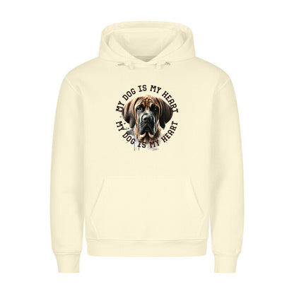 Premium Hoodie "Fila Brasileiro HEART 2" Beige – hunde-shirt.de