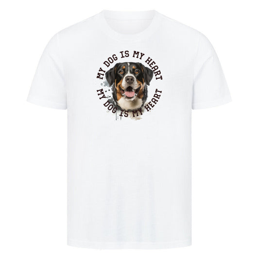 Premium T-Shirt "Appenzeller Sennenhund HEART" Weiß – hunde-shirt.de