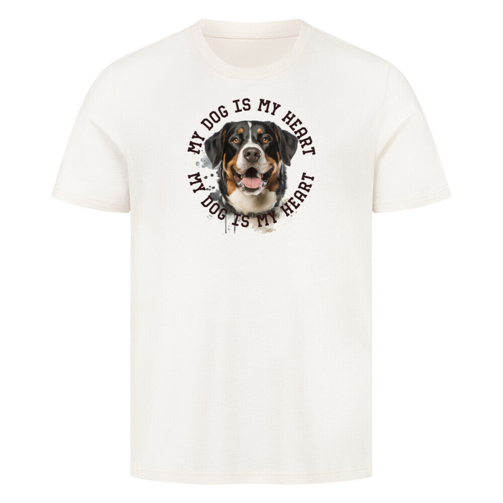 Premium T-Shirt "Appenzeller Sennenhund HEART" Natural Raw – hunde-shirt.de