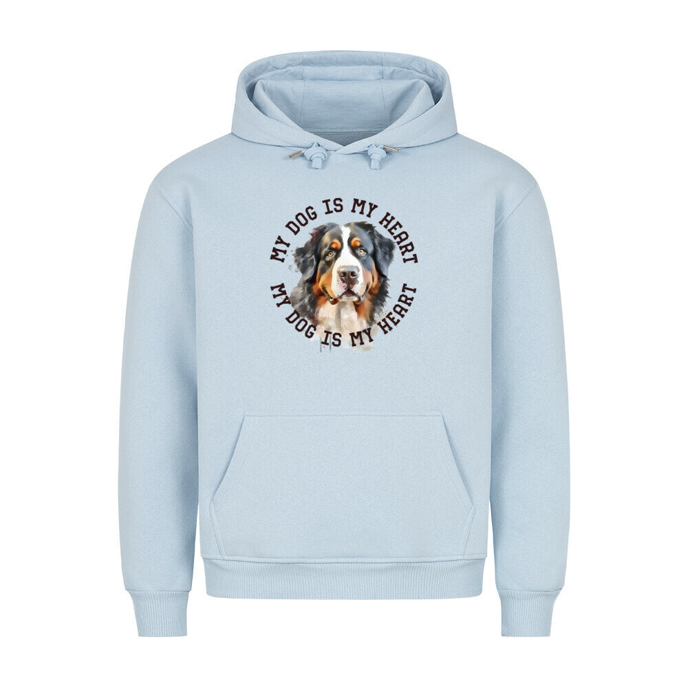 Premium Hoodie "Berner Sennenhund HEART" Babyblau – hunde-shirt.de