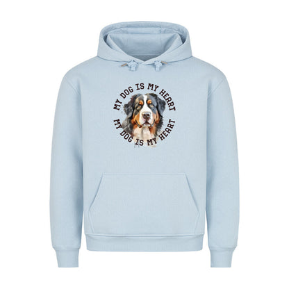 Premium Hoodie "Berner Sennenhund HEART" Babyblau – hunde-shirt.de