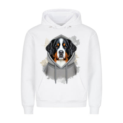 Premium Hoodie "Berner Sennenhund Hooded" Weiß – hunde-shirt.de