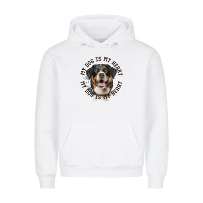 Premium Hoodie "Appenzeller Sennenhund HEART" Weiß – hunde-shirt.de