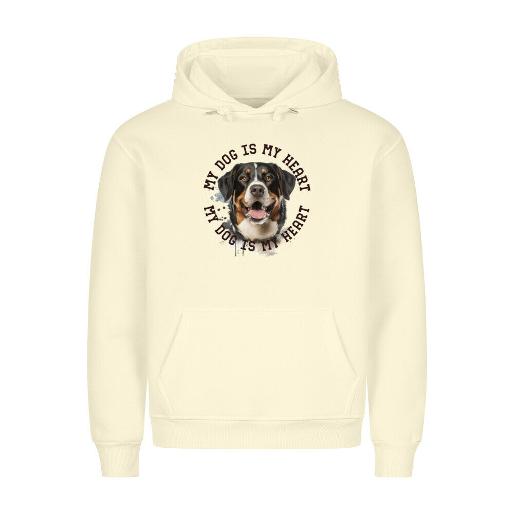 Premium Hoodie "Appenzeller Sennenhund HEART" Beige – hunde-shirt.de