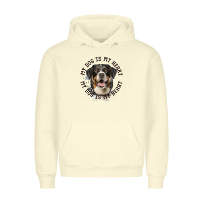 Premium Hoodie "Appenzeller Sennenhund HEART" Beige – hunde-shirt.de