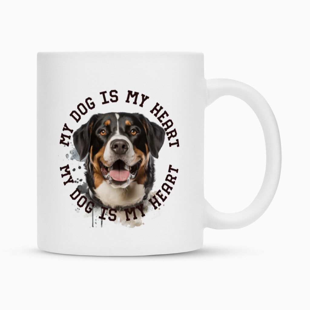 Tasse "Appenzeller Sennenhund HEART" Weiß – hunde-shirt.de