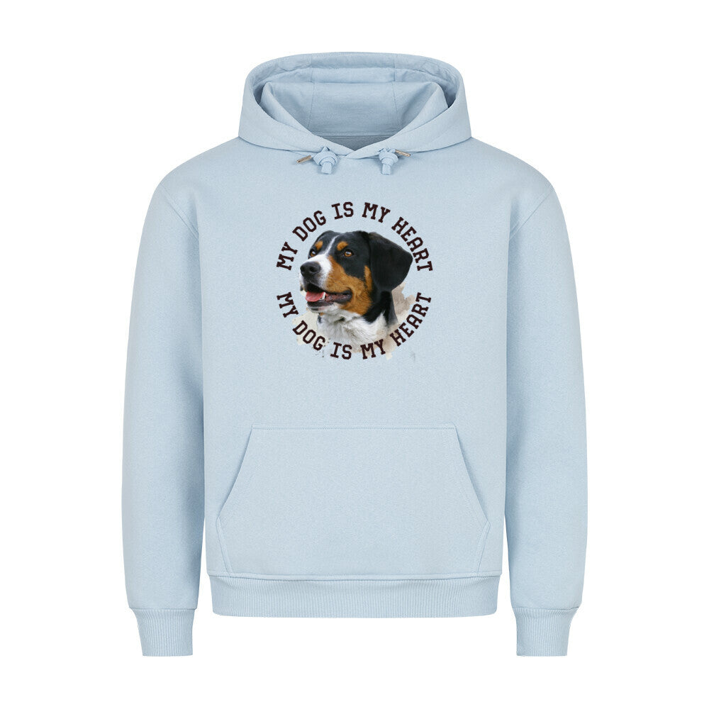 Premium Hoodie "Entlebucher Sennenhund HEART" Babyblau – hunde-shirt.de