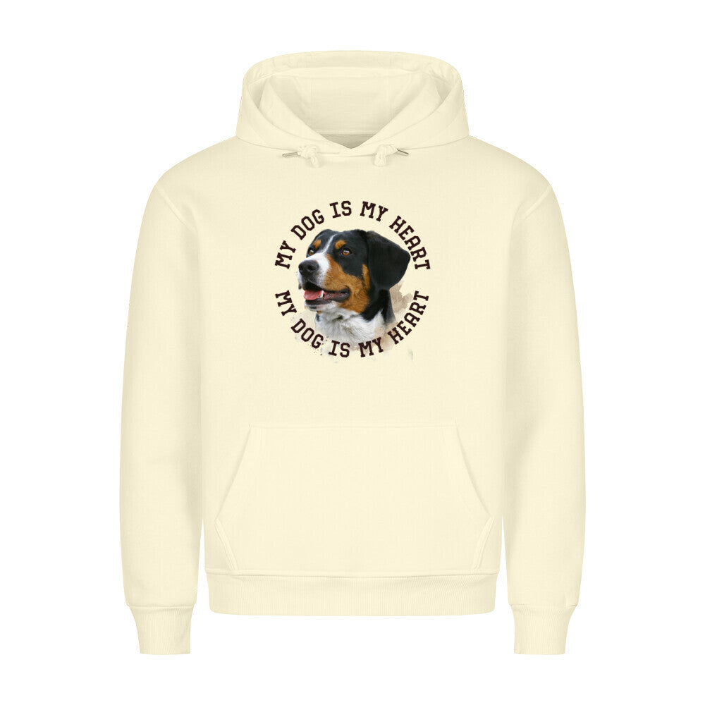 Premium Hoodie "Entlebucher Sennenhund HEART" Beige – hunde-shirt.de