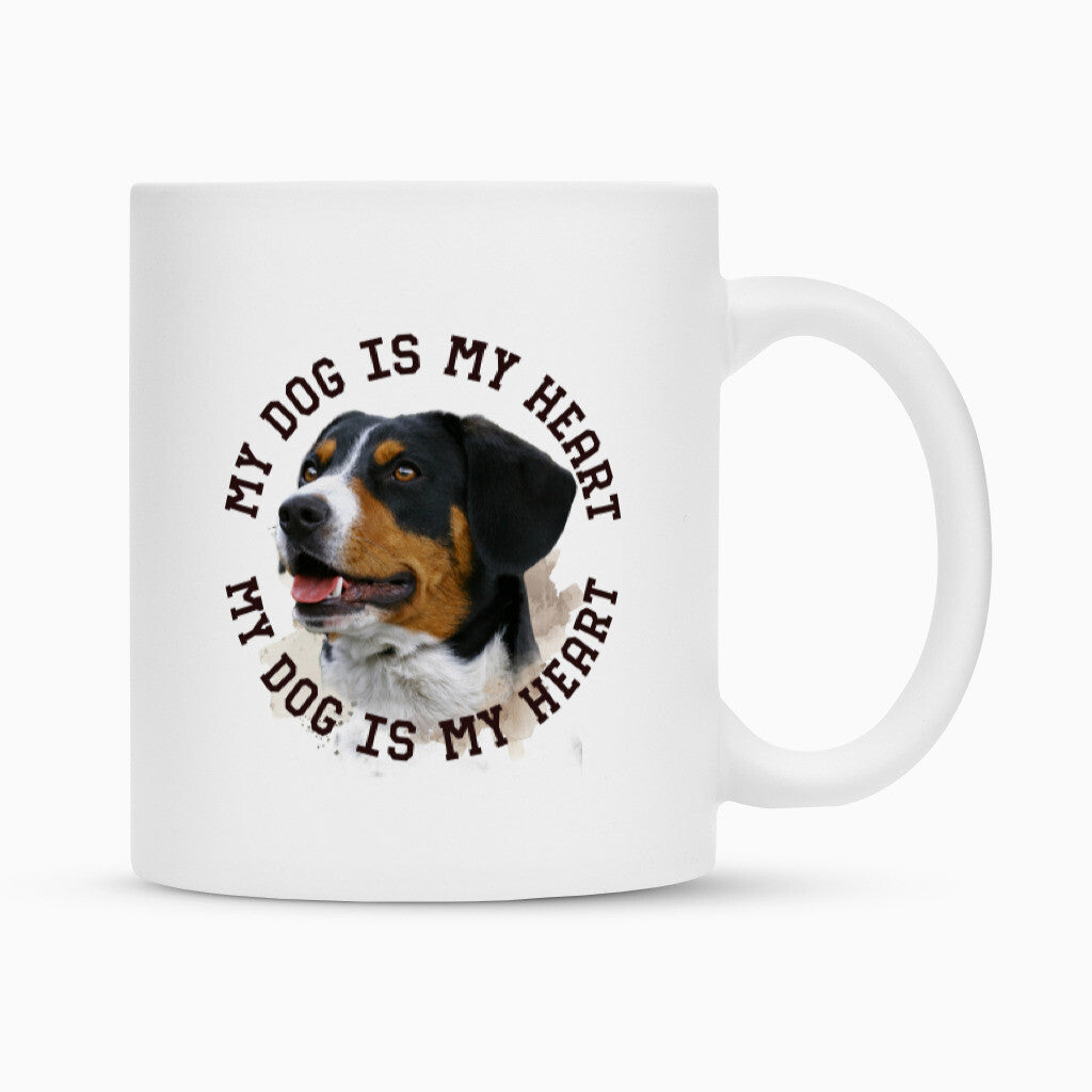Tasse "Entlebucher Sennenhund HEART" Weiß – hunde-shirt.de