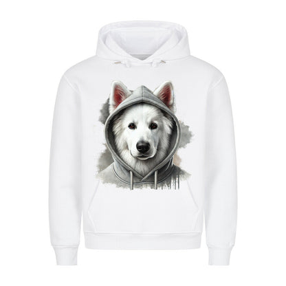 Premium Hoodie "Weißer Schäferhund Hooded" Weiß – hunde-shirt.de