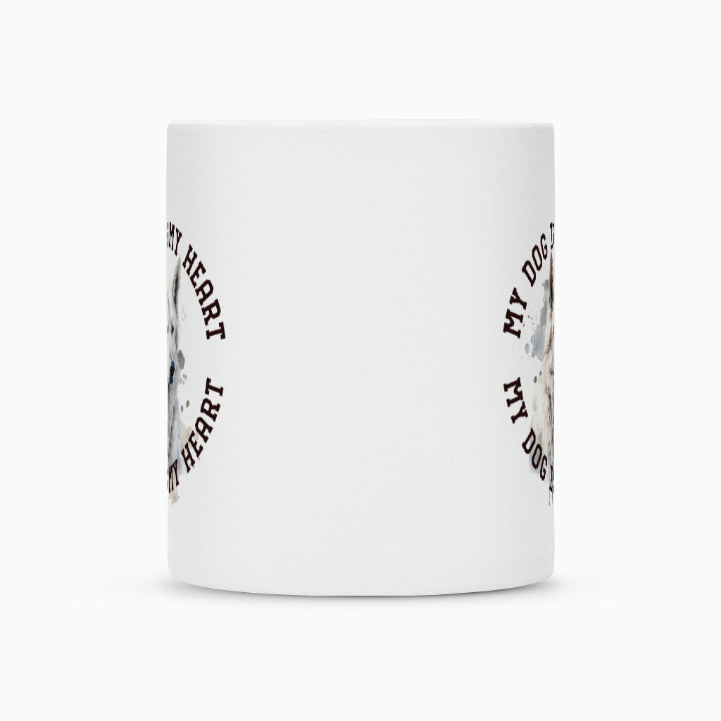 Tasse "Weißer Schäferhund HEART 2" – hunde-shirt.de