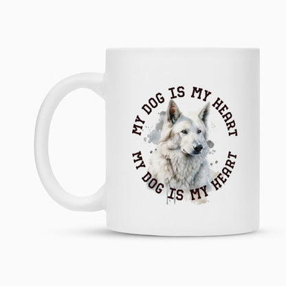 Tasse "Weißer Schäferhund HEART 2" – hunde-shirt.de