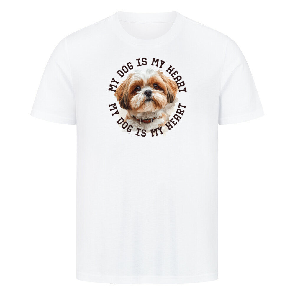 Premium T-Shirt "Shih Tzu HEART" Weiß – hunde-shirt.de