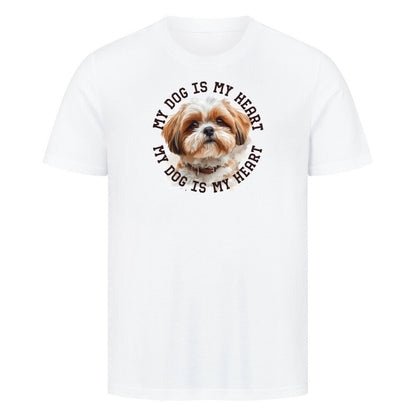 Premium T-Shirt "Shih Tzu HEART" Weiß – hunde-shirt.de