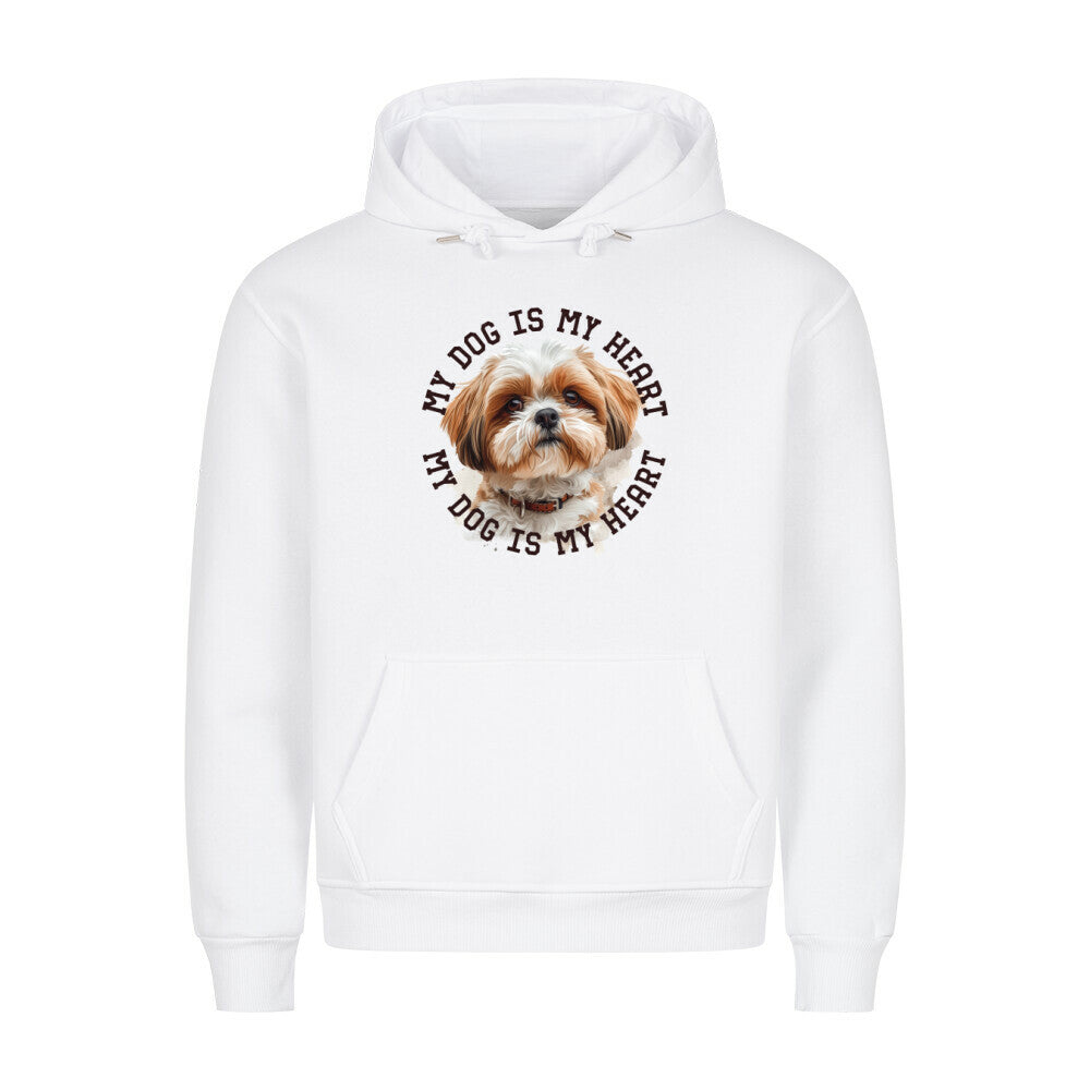 Premium Hoodie "Shih Tzu HEART" Weiß – hunde-shirt.de