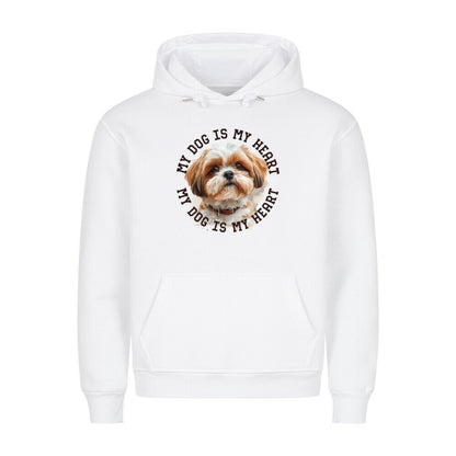Premium Hoodie "Shih Tzu HEART" Weiß – hunde-shirt.de