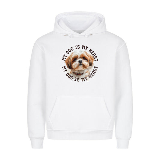 Premium Hoodie "Shih Tzu HEART" Weiß – hunde-shirt.de