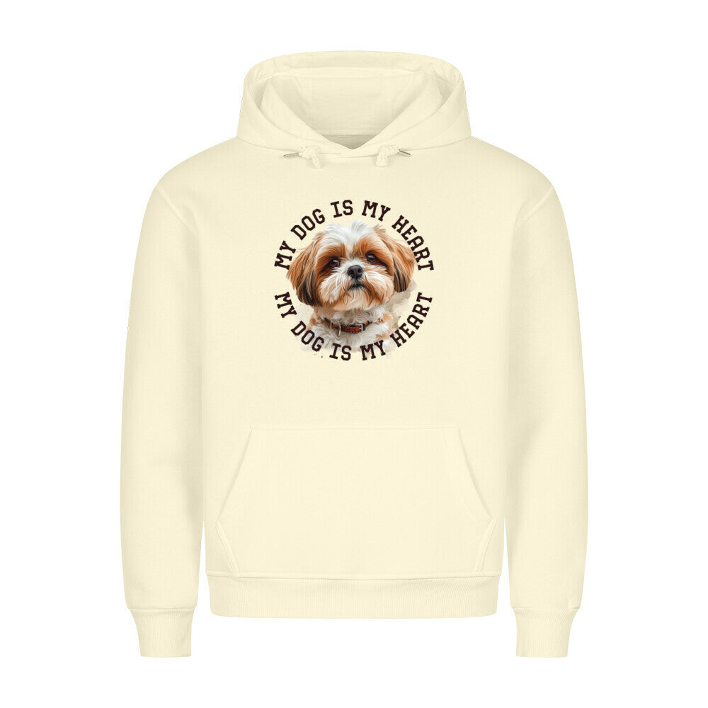 Premium Hoodie "Shih Tzu HEART" Beige – hunde-shirt.de