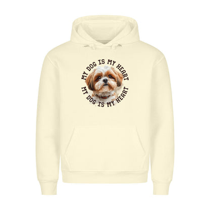 Premium Hoodie "Shih Tzu HEART" Beige – hunde-shirt.de