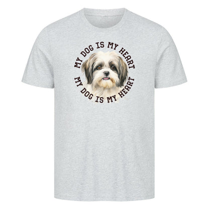 Premium T-Shirt "Shih Tzu grau weiß" Heather Grey – hunde-shirt.de