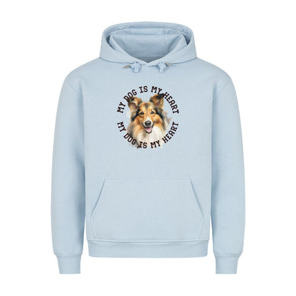 Premium Hoodie "Sheltie HEART" Babyblau – hunde-shirt.de